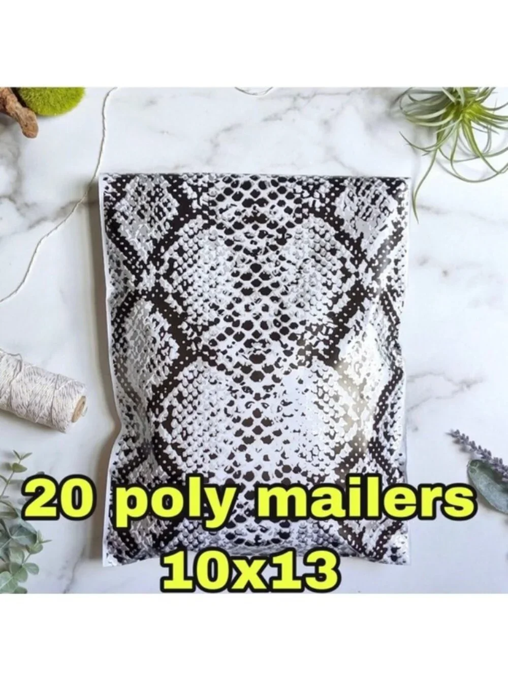 20 snake skin print poly mailers size 10x13